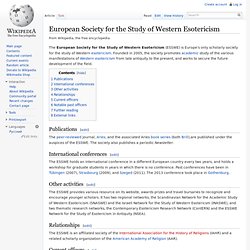 European Society for the Study of Western Esotericism
