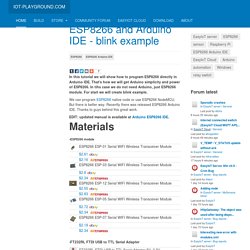 ESP8266 and Arduino IDE - blink example