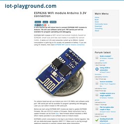 ESP8266 WiFi module Arduino 3.3V connection