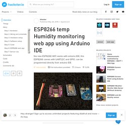 ESP8266 temp Humidity monitoring web app using Arduino IDE