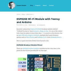 ESP8266 Wi-Fi Module with Teensy and Arduino – Kaspars Dambis