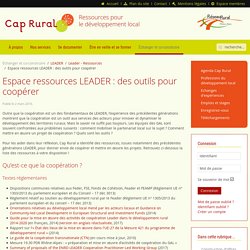 Espace ressources LEADER : des outils pour coopérer