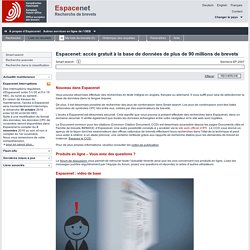 Espacenet - Recherche de brevets français et européens
