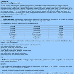 Español 3 Repaso de los tipos de verbos