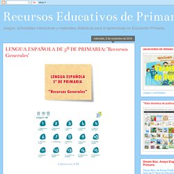 LENGUA ESPAÑOLA DE 5º DE PRIMARIA: "Recursos Generales"