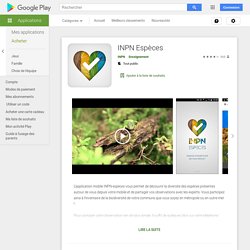 INPN Espèces : appli d'exploration participative de la biodiversité