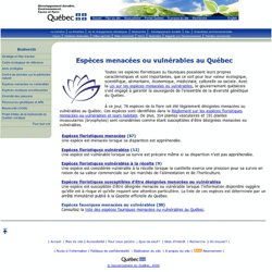 Espèces menacées ou vulnérables au Québec