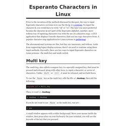 Esperanto Characters in Linux