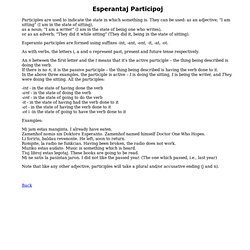 Esperanto Participles