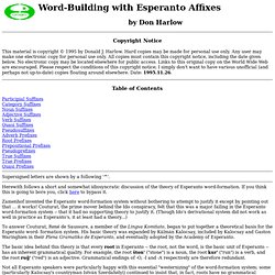 Esperanto Word-Building