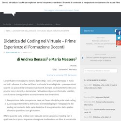 Didattica del Coding nel Virtuale – Prime Esperienze di Formazione Docenti – BRICKS