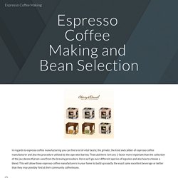 Espresso Coffee Making