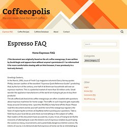 Espresso FAQ