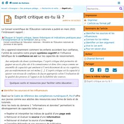 Esprit critique es-tu là ? - DANE de Poitiers