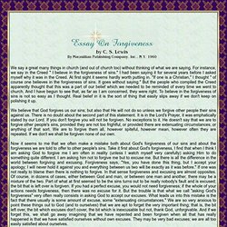 Essay on Forgiveness by C. S. Lewis