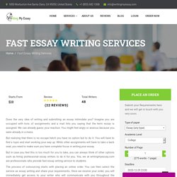 Fast Essay Writing Services - Get Your Essay in 1.5 Hours