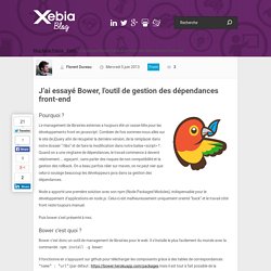 J'ai essayé Bower, l’outil de gestion des dépendances front-end