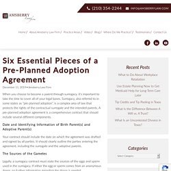 Six Essential Pieces of a Pre-Planned Adoption Agreement