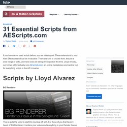 31 Essential Scripts from AEScripts.com