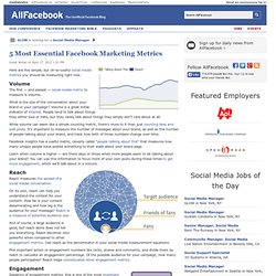 5 Most Essential Facebook Marketing Metrics