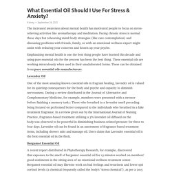 What Essential Oil Should I Use For Stress & Anxiety?  – Telegraph