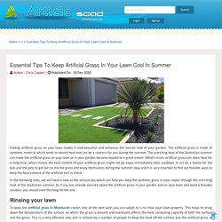 Essential Tips To Keep Artificial Grass In Your Lawn Cool In Summer