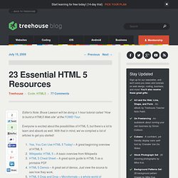 23 Essential HTML 5 Resources