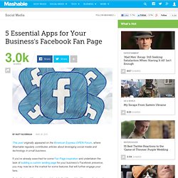 5 Essential Apps for Your Business's Facebook Fan Page