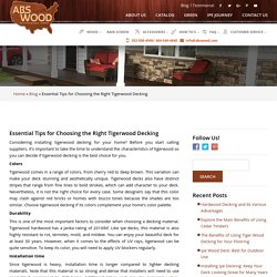 Essential Tips for Choosing the Right Tigerwood Decking - ABS Wood
