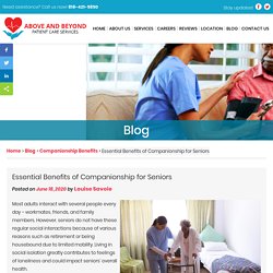 Essential Benefits of Companionship for Seniors