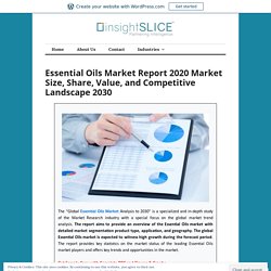 Essential Oils Market Report 2020 Market Size, Share, Value, and Competitive Landscape 2030