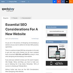 Essential SEO Considerations For A New Website [DOs & DON'Ts]