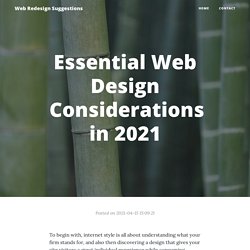 Essential Web Design Considerations in 2021