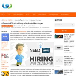 6 Essential Tips for Hiring a Dedicated Developer