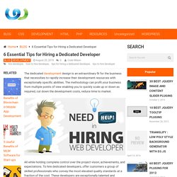 6 Essential Tips for Hiring a Dedicated Developer