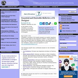 Essential and Desirable Skills for a UX Designer