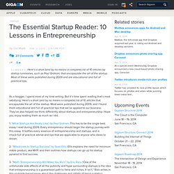 The Essential Startup Reader: 10 Lessons in Entrepreneurship
