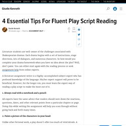 4 Essential Tips For Fluent Play Script Reading