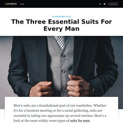 The Three Essential Types of Men’s Suits - Formal, Casual, Tuxedos