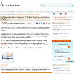 25 Essential iPad 2 Apps that Will Help You Graduate College Faster