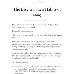 » The Essential Zen Habits of 2009