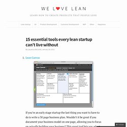 15 essential tools every lean startup can't live without - We Love Lean