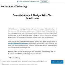 Essential Adobe InDesign Skills You Must Learn