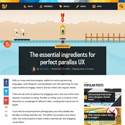 The essential ingredients for perfect parallax UX