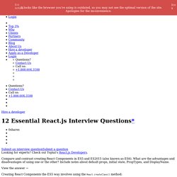 12 Essential React.js Interview Questions and Answers