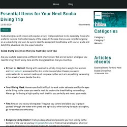 Essential Items for Your Next Scuba Diving Trip