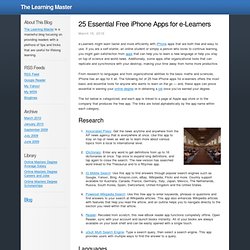 25 Essential Free iPhone Apps for e-Learners