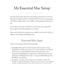 » My Essential Mac Setup