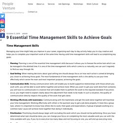9 Essential Time Management Skills to Achieve Goals