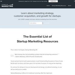 The Essential List of Startup Marketing Resources